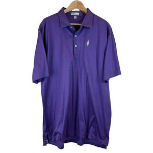 Peter‎ Millar Golf Polo Men's Size XL Purple Stripe Cactus Logo Arizona Desert